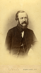 Báró Eötvös József arcképe. Schrecker Ignác felvétele, Pest, 1865.